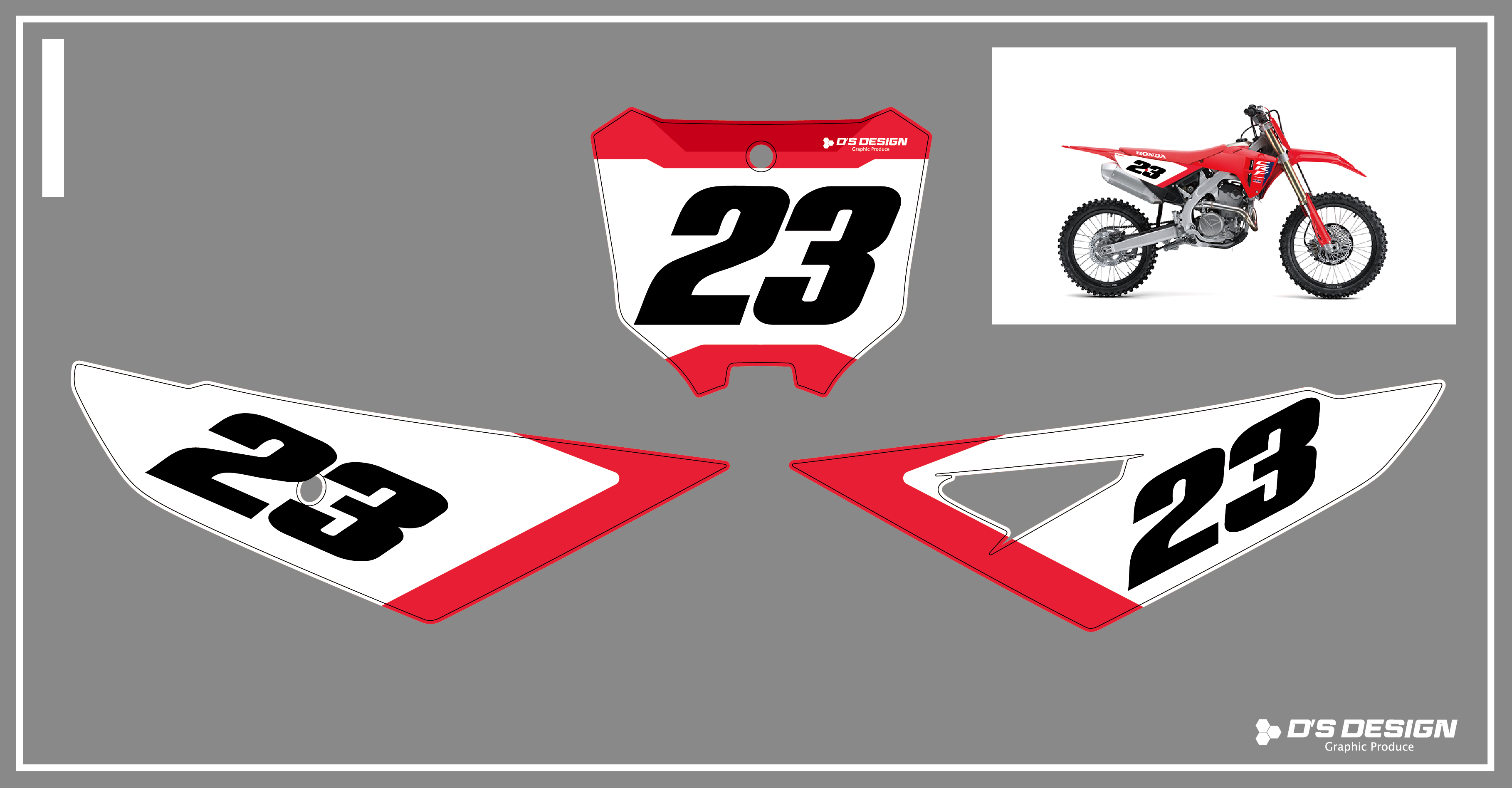 HONDA 2025~ CRF250R / CRF450R 専用ゼッケンデカール【ナンバー