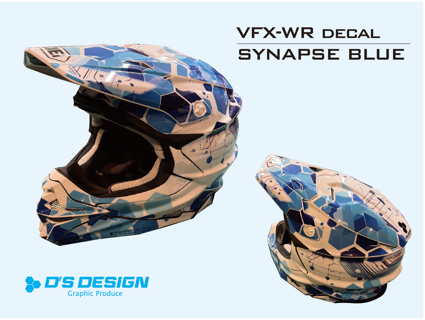 SHOEI VFX-WR（Lサイズ）専用デカール「SYNAPSE BLUE」＜送料込＞