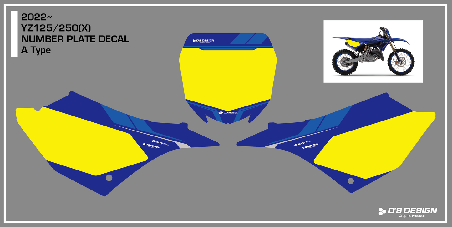 YAMAHA YZ125 YZ125X / YZ250 YZ250X専用COREプロテクトゼッケンデカール