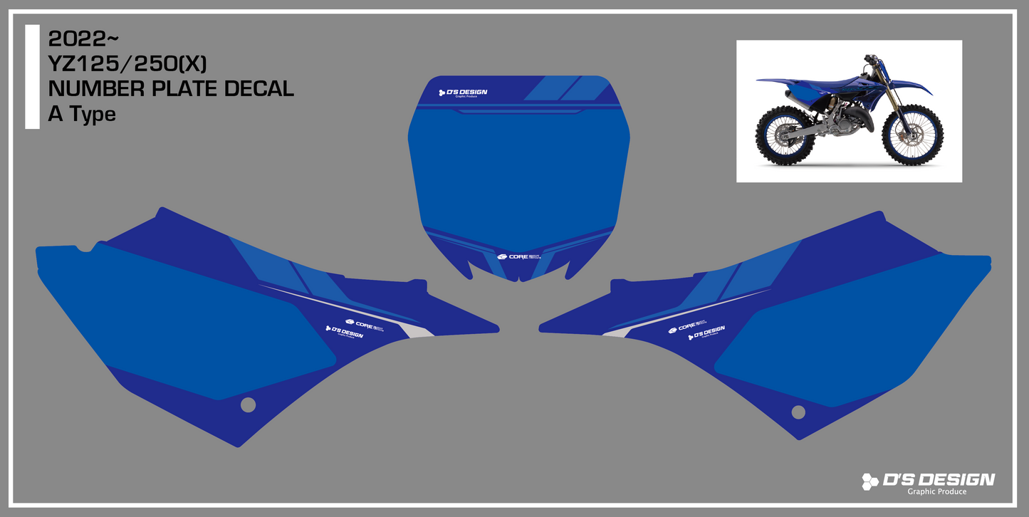 YAMAHA YZ125 YZ125X / YZ250 YZ250X専用COREプロテクトゼッケンデカール