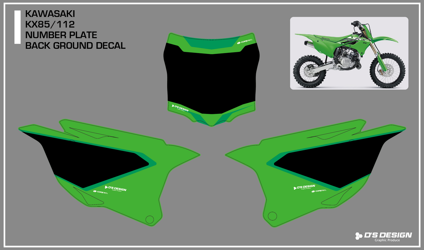 KAWASAKI KX85 / KX112専用COREプロテクトゼッケンデカール