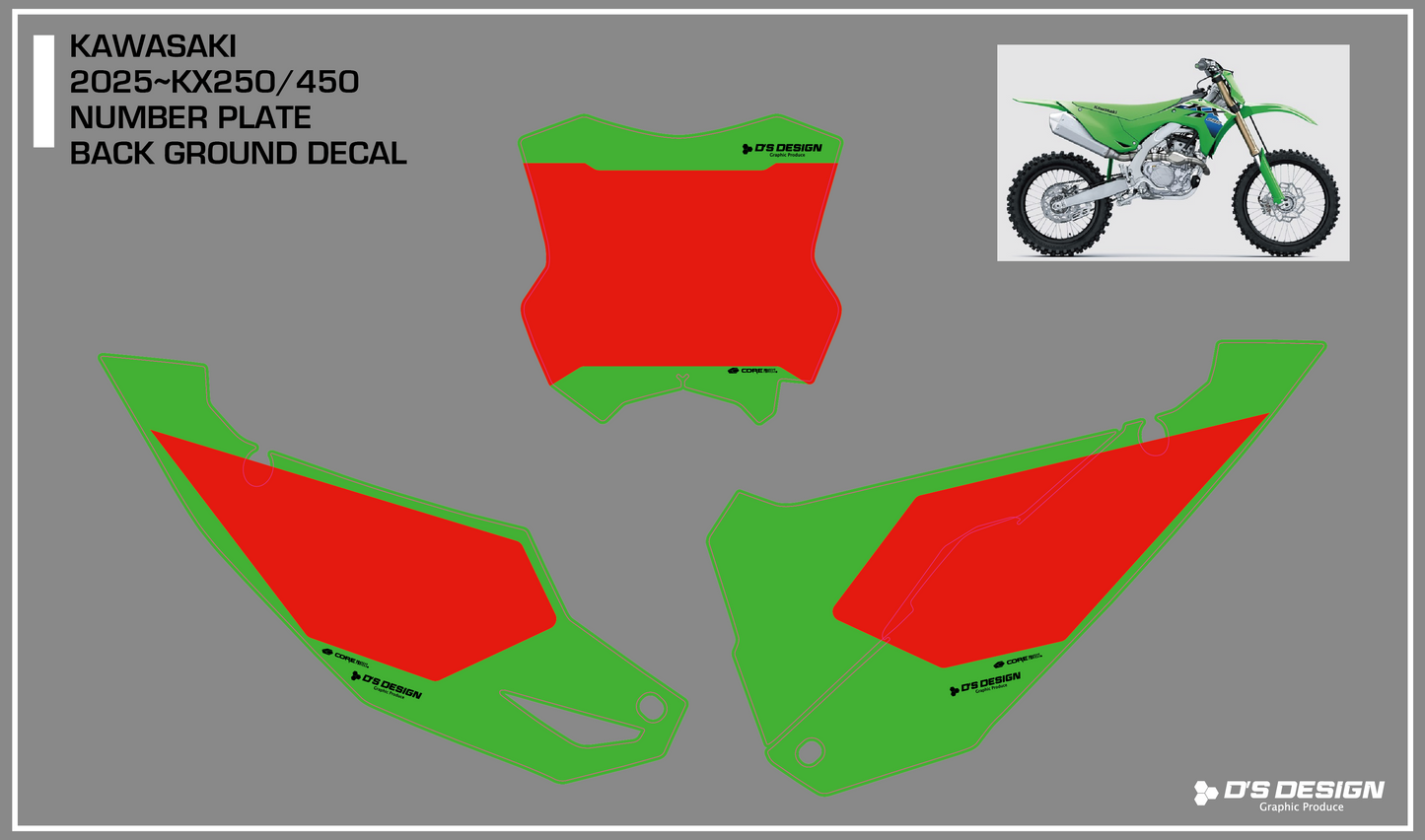 KAWASAKI KX250/450 専用COREプロテクトゼッケンデカール