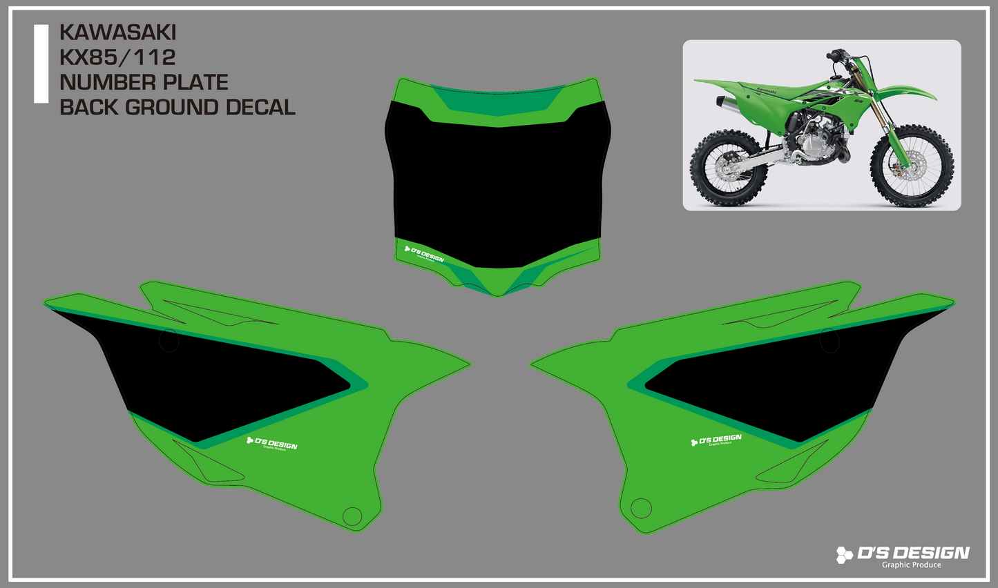 KAWASAKI KX85 / KX112専用ゼッケンデカール