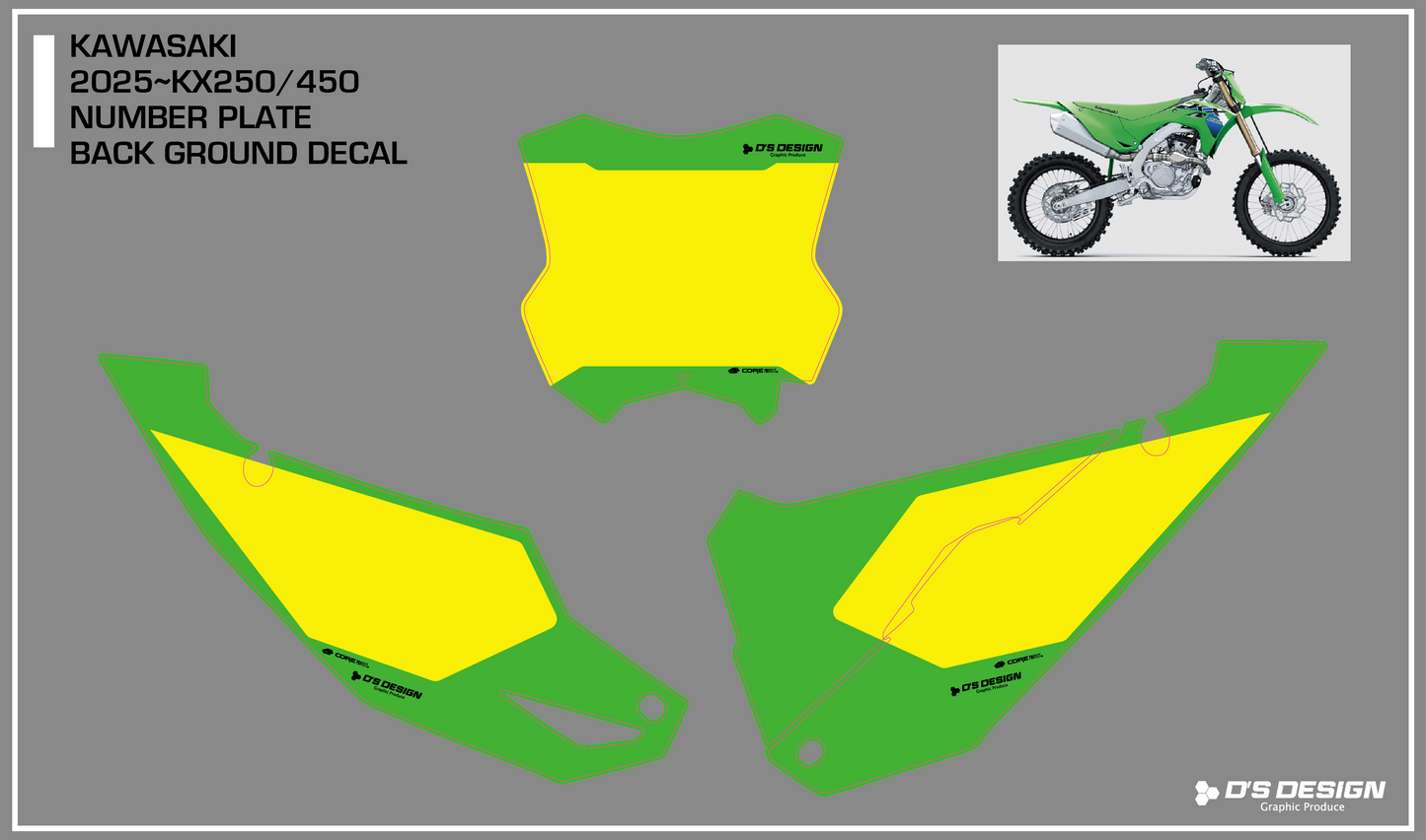KAWASAKI KX250/450 専用COREプロテクトゼッケンデカール