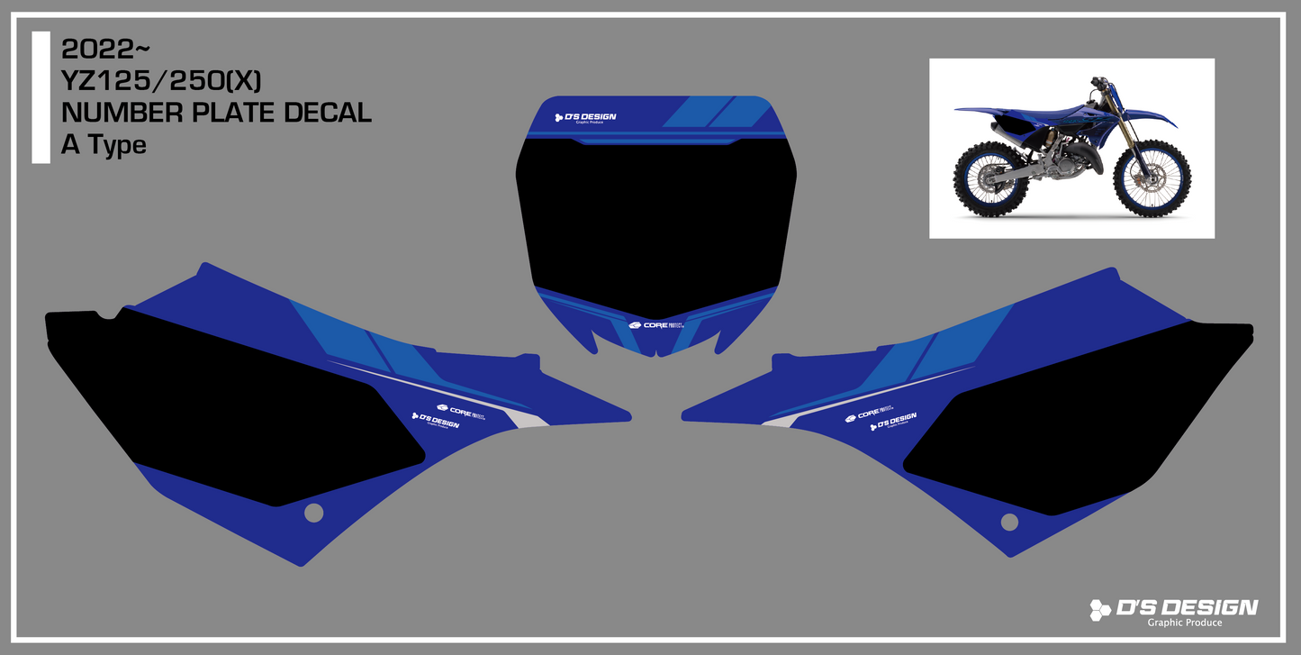 YAMAHA YZ125 YZ125X / YZ250 YZ250X専用COREプロテクトゼッケンデカール