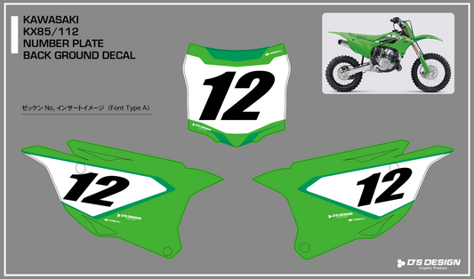 KAWASAKI KX85 / KX112 専用COREプロテクトゼッケンデカール【ナンバーインサート対応可】