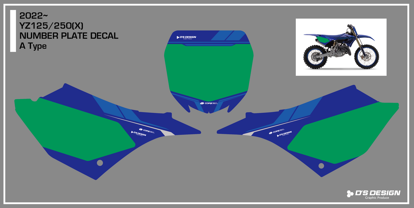 YAMAHA YZ125 YZ125X / YZ250 YZ250X専用COREプロテクトゼッケンデカール