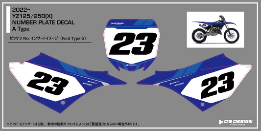 YAMAHA YZ125 / YZ250専用COREプロテクトゼッケンデカール【ナンバーインサート対応可】