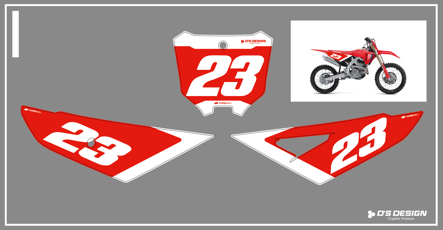 HONDA 2025~ CRF250R / CRF450R 専用ゼッケンデカール【ナンバーインサート対応可】