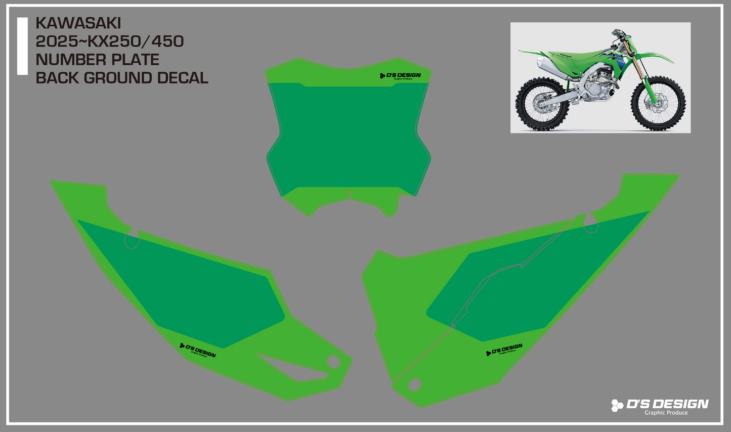 KAWASAKI KX250/450 専用ゼッケンデカール