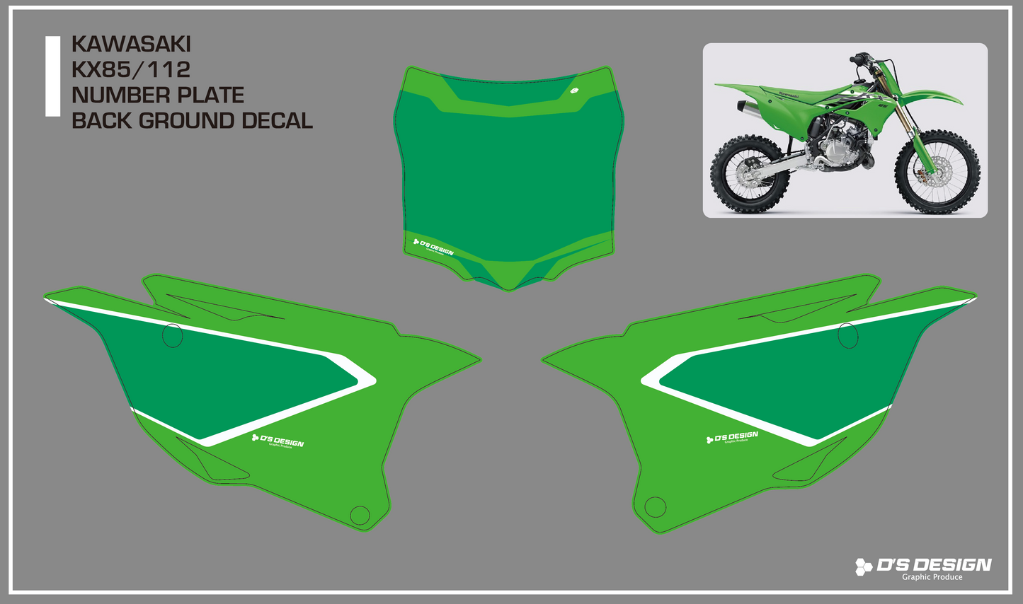 KAWASAKI KX85 / KX112専用ゼッケンデカール