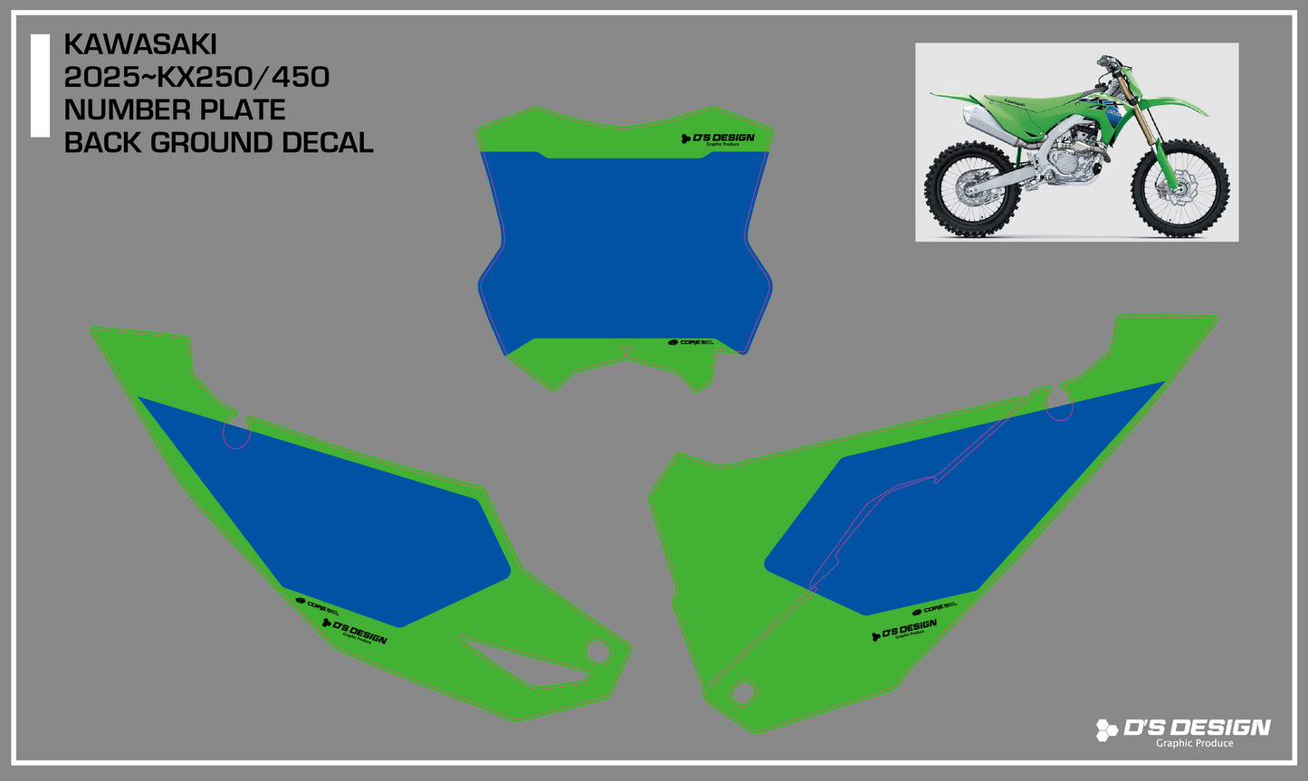 KAWASAKI KX250/450 専用COREプロテクトゼッケンデカール