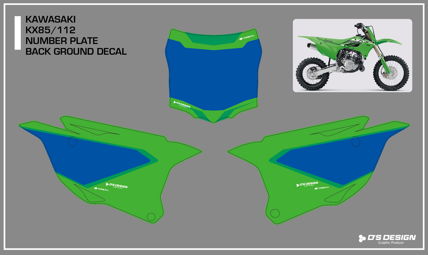KAWASAKI KX85 / KX112専用COREプロテクトゼッケンデカール