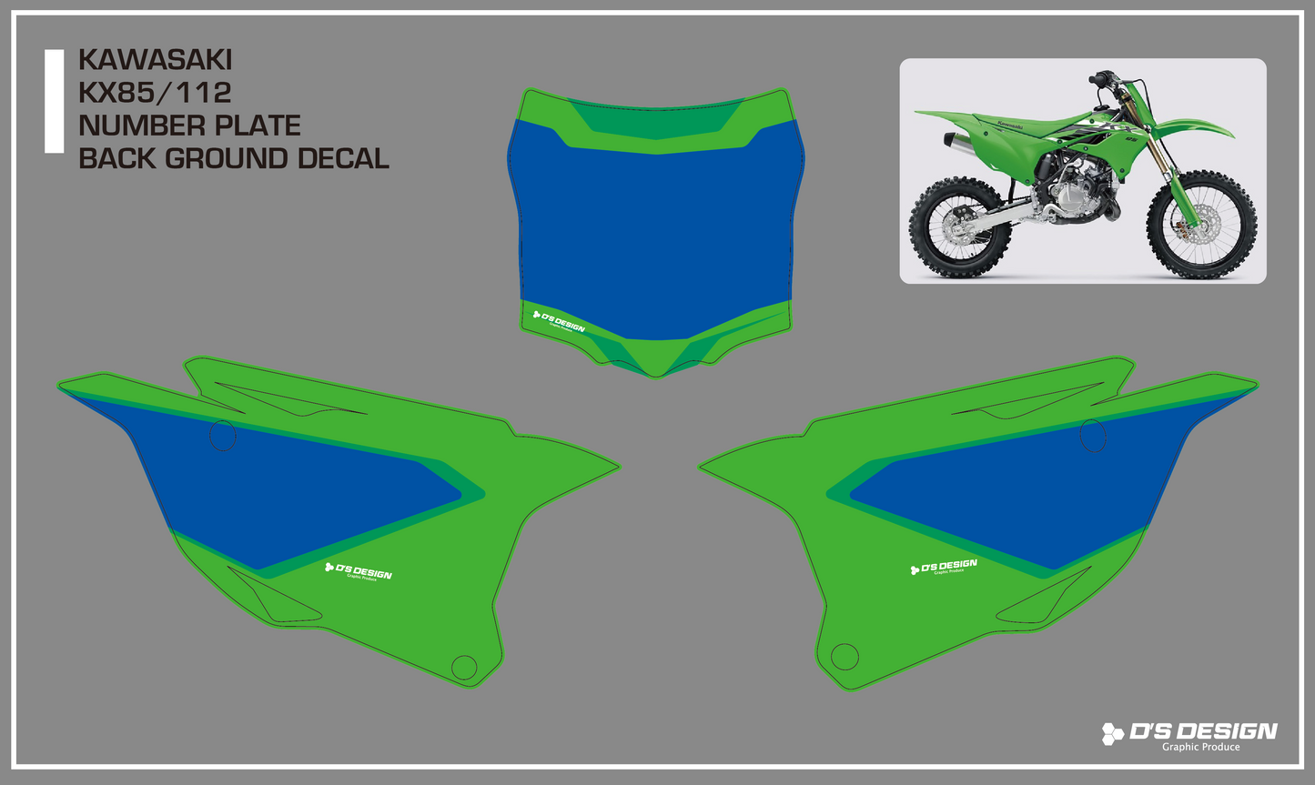 KAWASAKI KX85 / KX112専用ゼッケンデカール