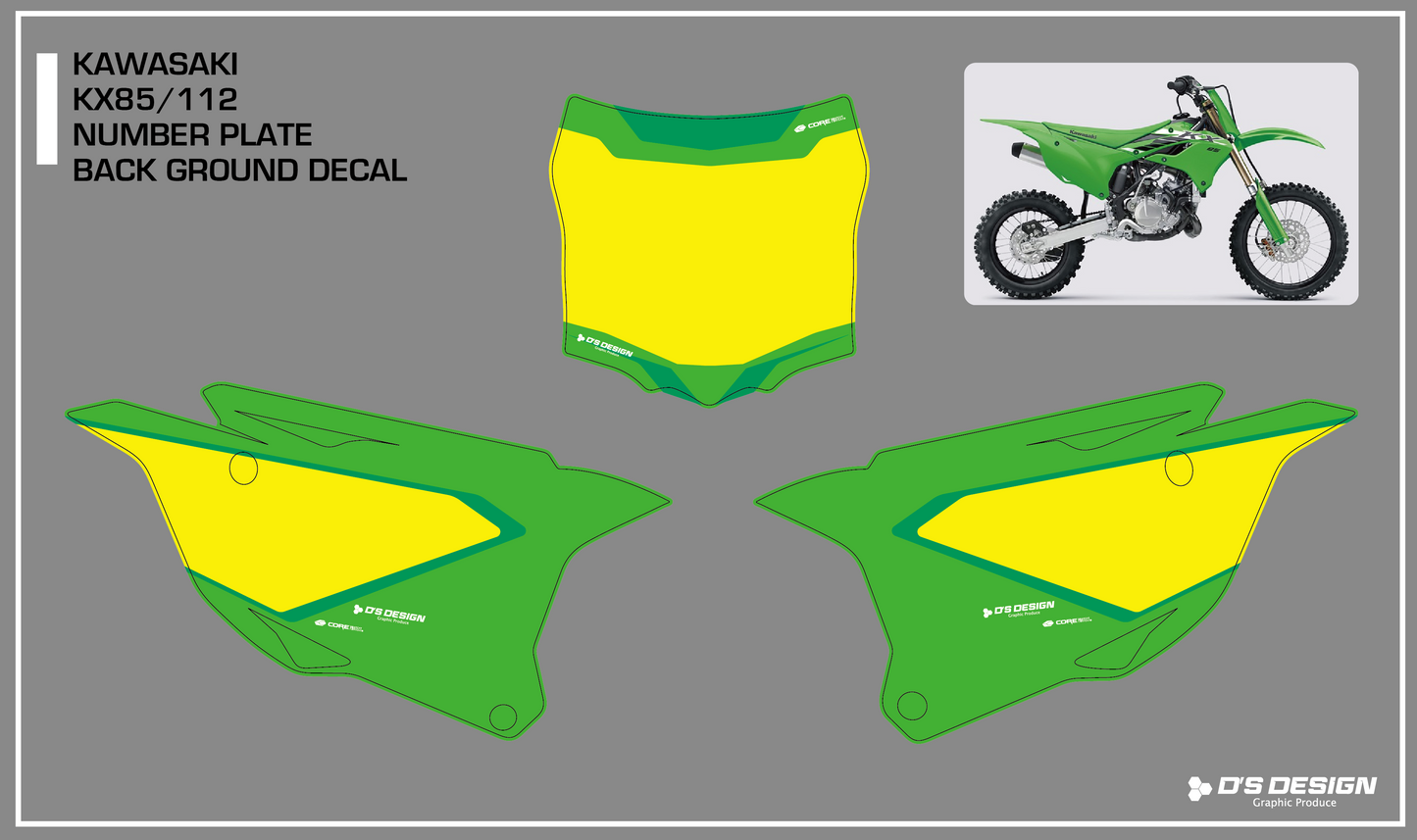 KAWASAKI KX85 / KX112専用COREプロテクトゼッケンデカール