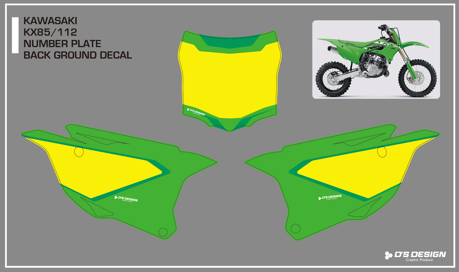 KAWASAKI KX85 / KX112専用ゼッケンデカール – D'S DESIGN オリジナル