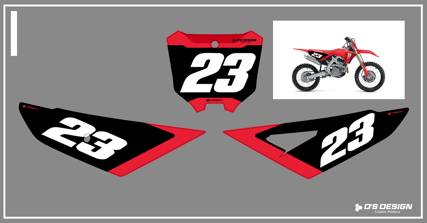 HONDA 2025~ CRF250R / CRF450R 専用ゼッケンデカール【ナンバーインサート対応可】