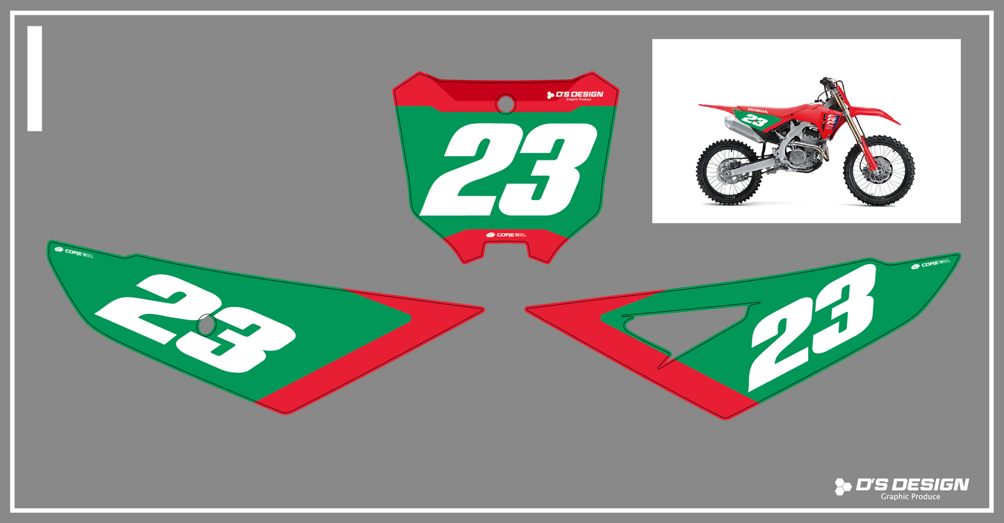 HONDA 2025~ CRF250R / CRF450R 専用ゼッケンデカール【ナンバーインサート対応可】