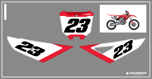 HONDA 2025~ CRF250R / CRF450R 専用ゼッケンデカール【ナンバーインサート対応可】