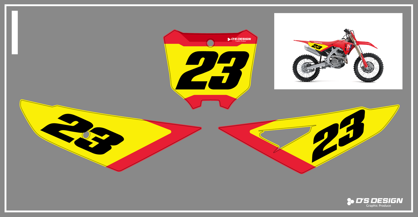 HONDA 2025~ CRF250R / CRF450R 専用ゼッケンデカール【ナンバーインサート対応可】