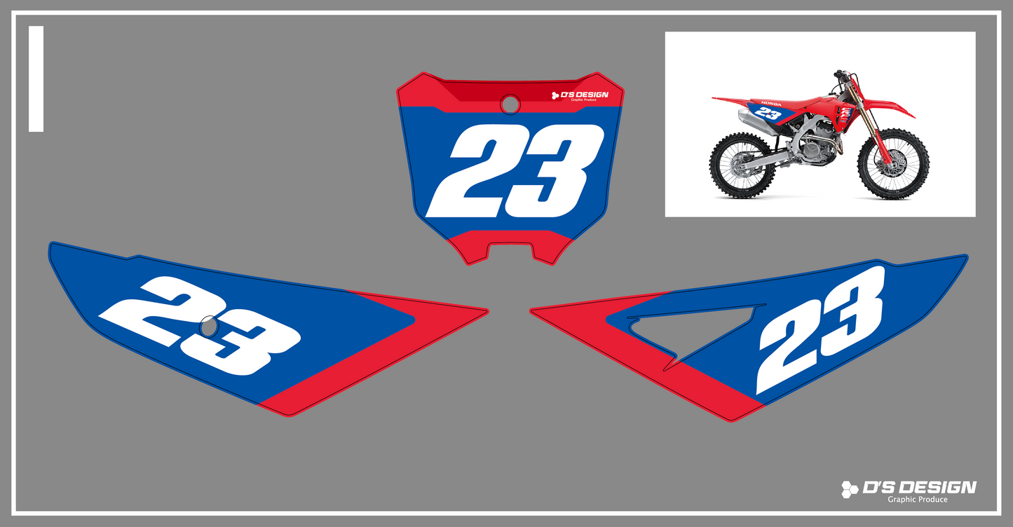 HONDA 2025~ CRF250R / CRF450R 専用ゼッケンデカール【ナンバーインサート対応可】