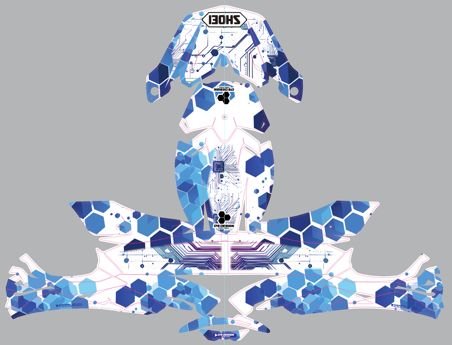 SHOEI VFX-WR（Lサイズ）専用デカール「SYNAPSE BLUE」＜送料込＞